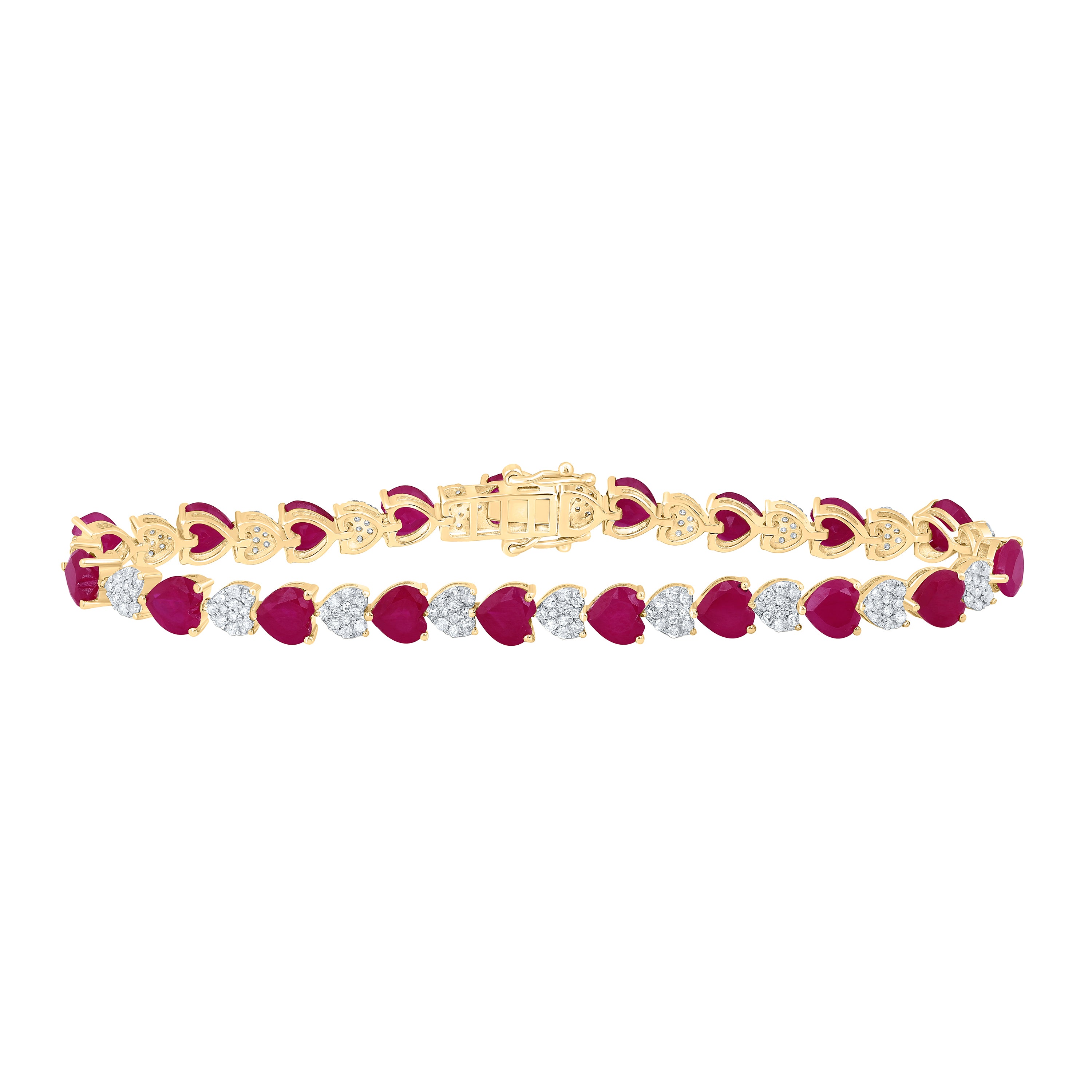 1 1/5CTW-DIA P1 5X5 MM HEART-RU SYNTHETIC BRACELET(7 INCH)