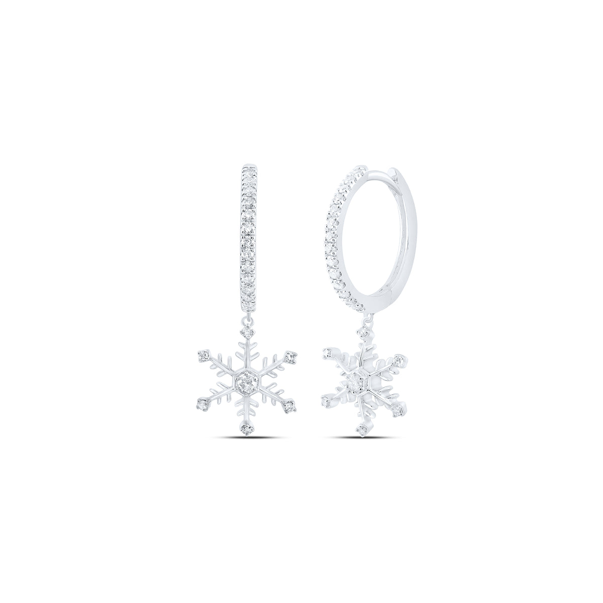 1/3CTW-DIA NK FASHION SNOW FLAKE DANGLING EARRING