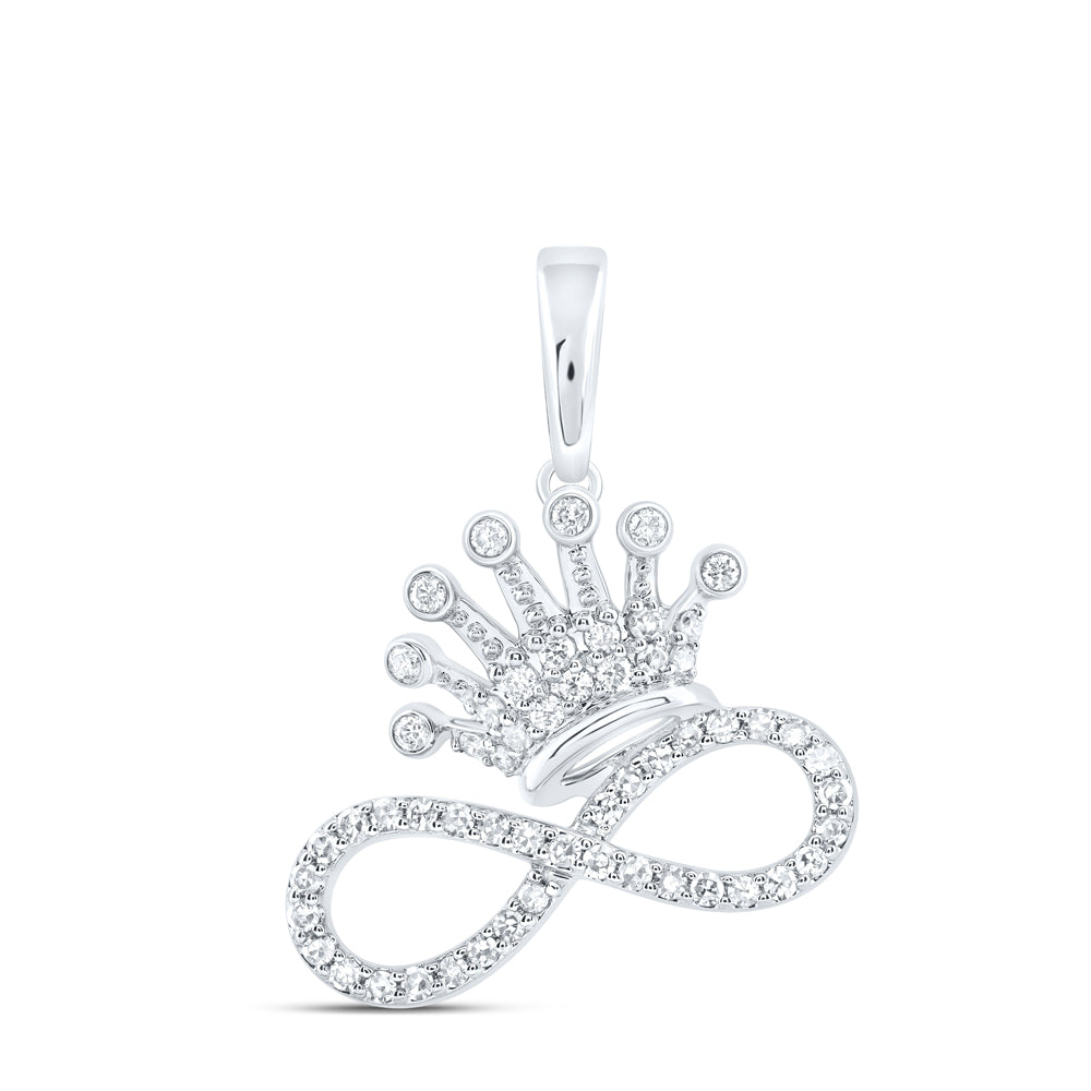 1/4CTW-DIA NK CROWN INFINITY LADIES FASHION PENDANT