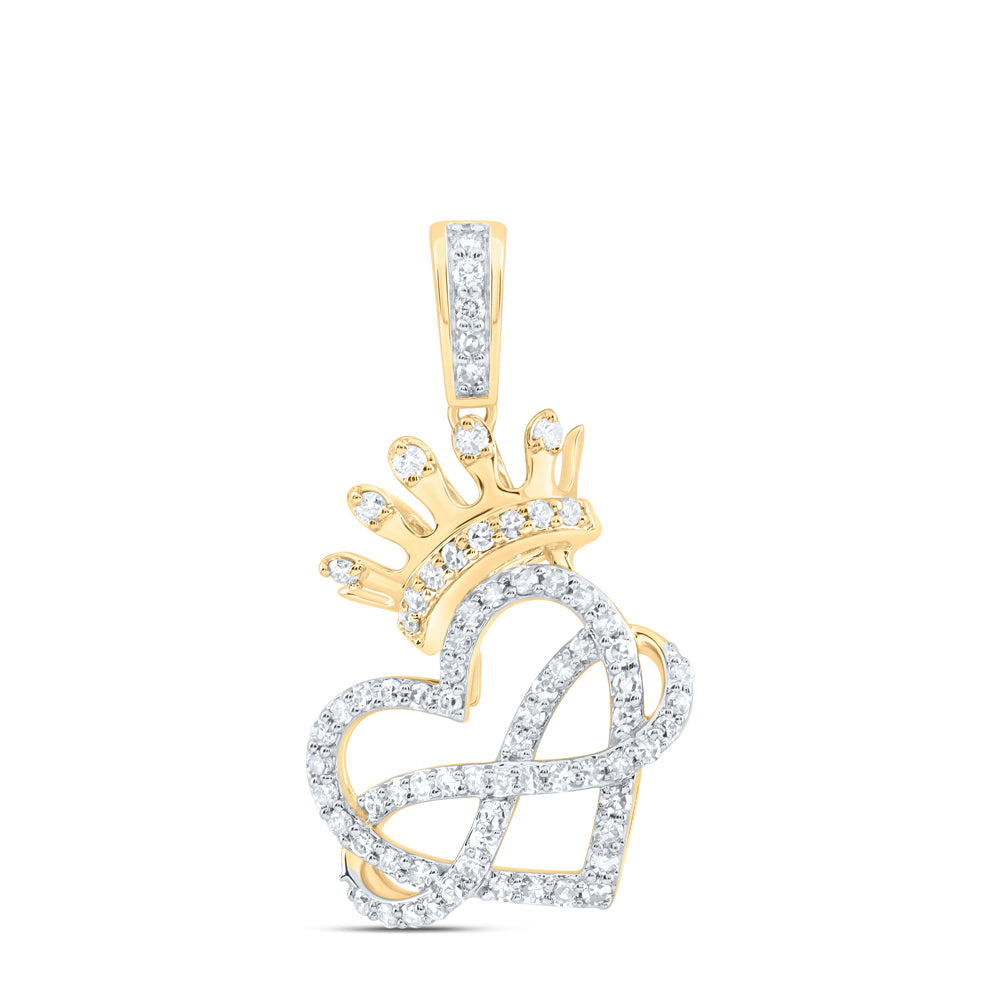3/8CTW-DIA NK FASHION CROWN INFINITY HEART LADIES PENDANT