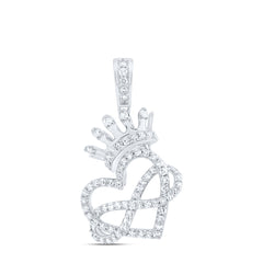 3/8CTW-DIA NK FASHION CROWN INFINITY HEART LADIES PENDANT