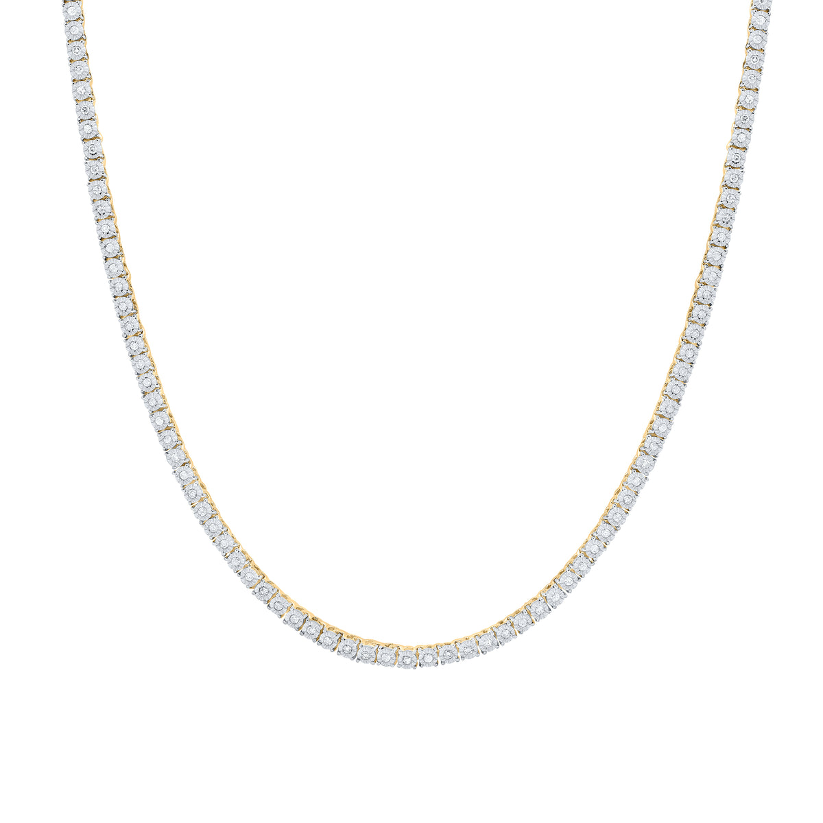 10K Yellow Gold 1 CTW-Natural Diamond Fashion Fanuk Necklace (18 Inch ) 18.39 Gram