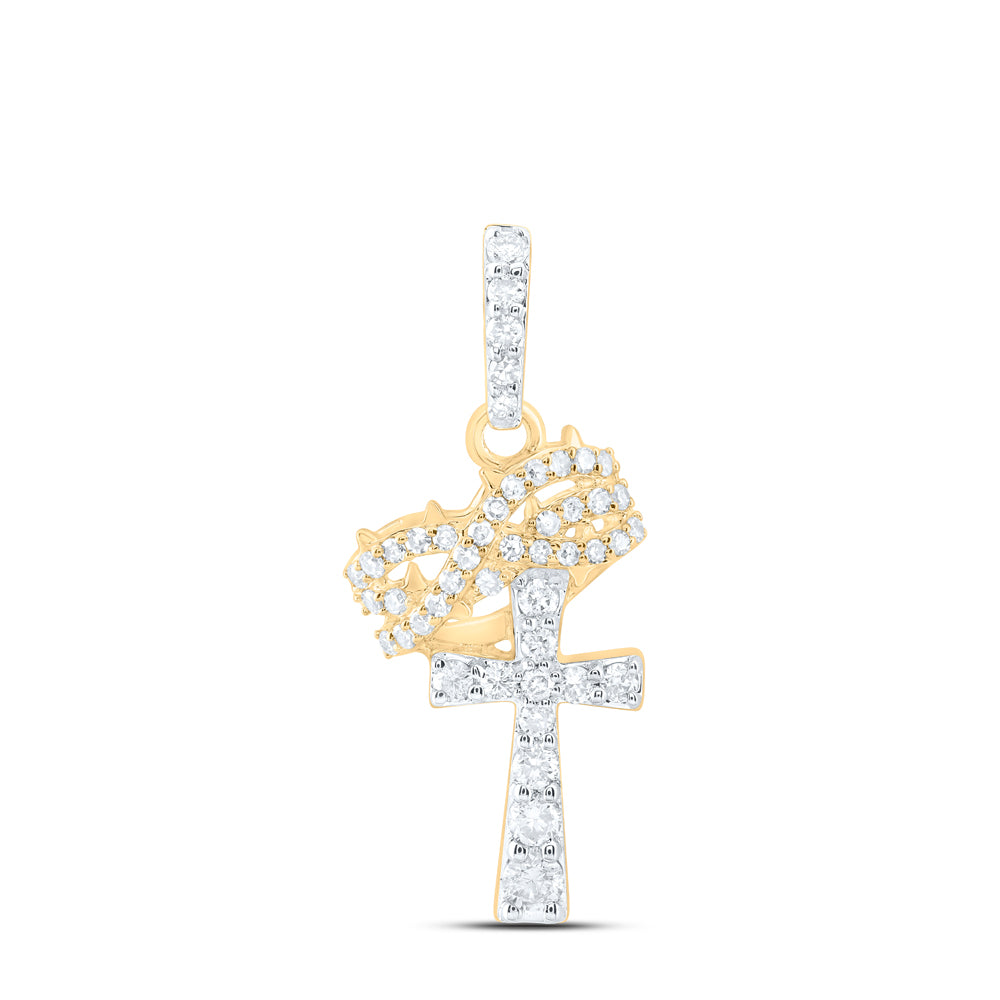 1/4CTW DIA NK FASHION CROSS PENDANT