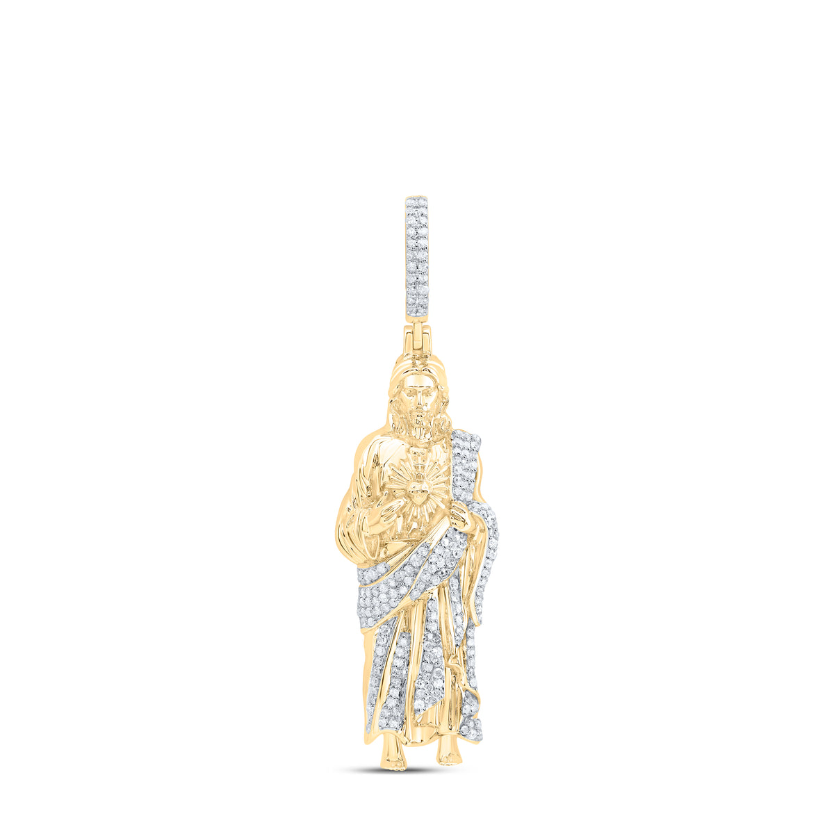 5/8CTW-DIA P1 JESUS MENS CHARM