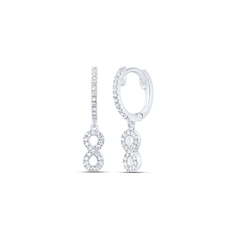 10K White Gold 1/6 CTW-Natural Diamond Fashion Dangling Earring 1.78 Gram