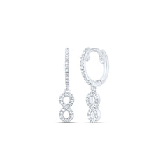 10K White Gold 1/6 CTW-Natural Diamond Fashion Dangling Earring 1.78 Gram