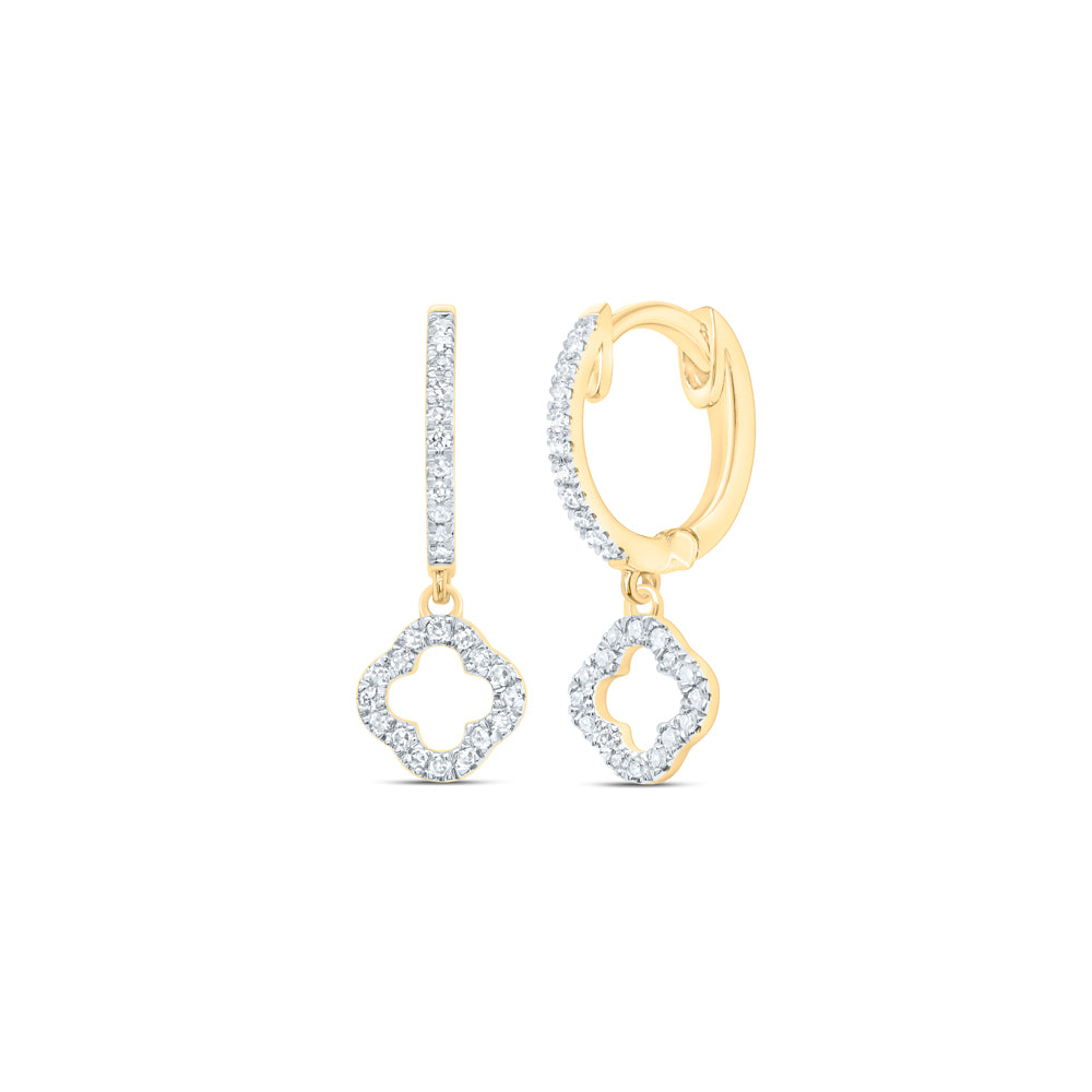 10K Yellow Gold 1/6 CTW-Natural Diamond Fashion Dangling Earring 1.56 Gram