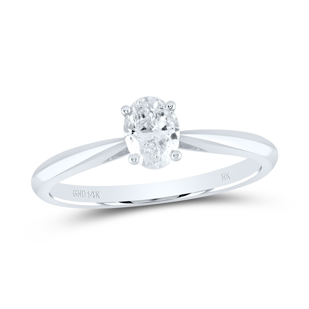 1/4CT-DIA I1 IJ OVAL SOLITAIRE RING