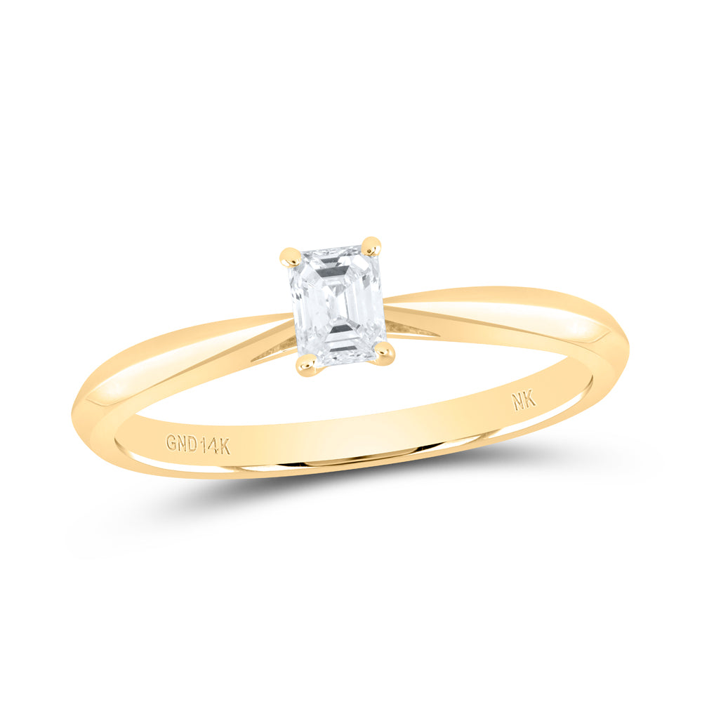 1/4CT-DIA I1 IJ EMERLAD SOLITAIRE RING