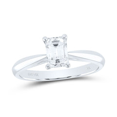 3/4CT-DIA SI IJ EMERLAD SOLITAIRE RING