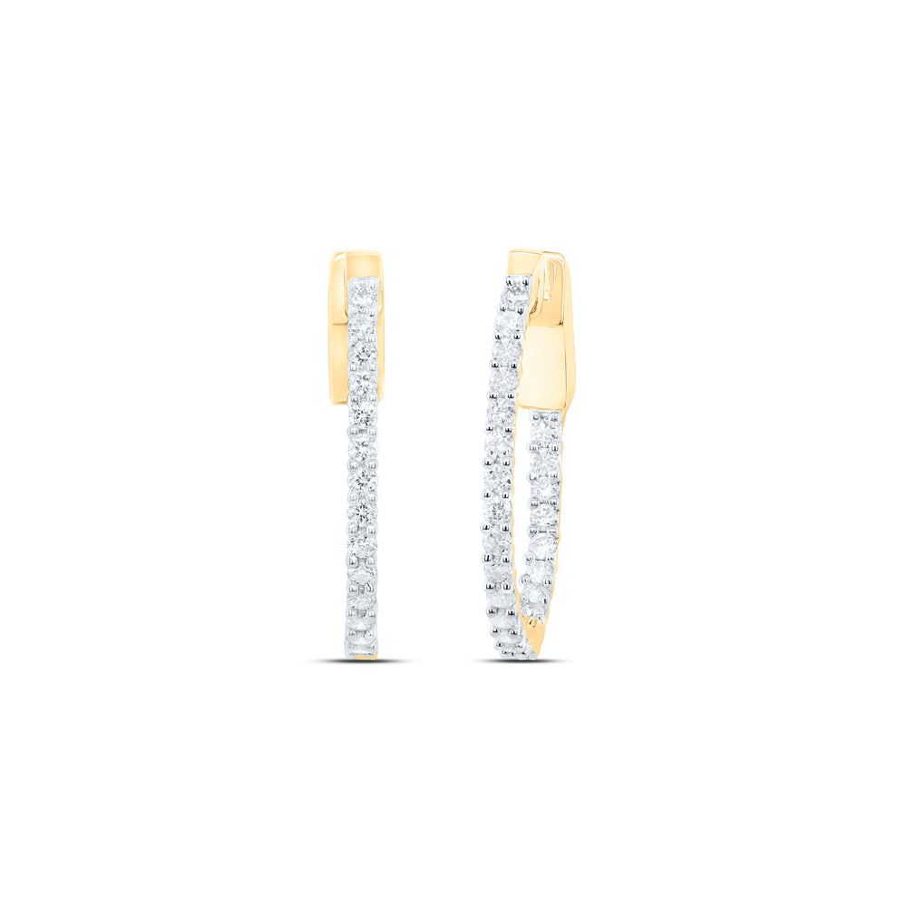 1/2CTW-DIA NK FASHION OVAL HOOP EARRING