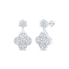 1/3CTW-DIA ANA M CLOVER DANGLING EARRING