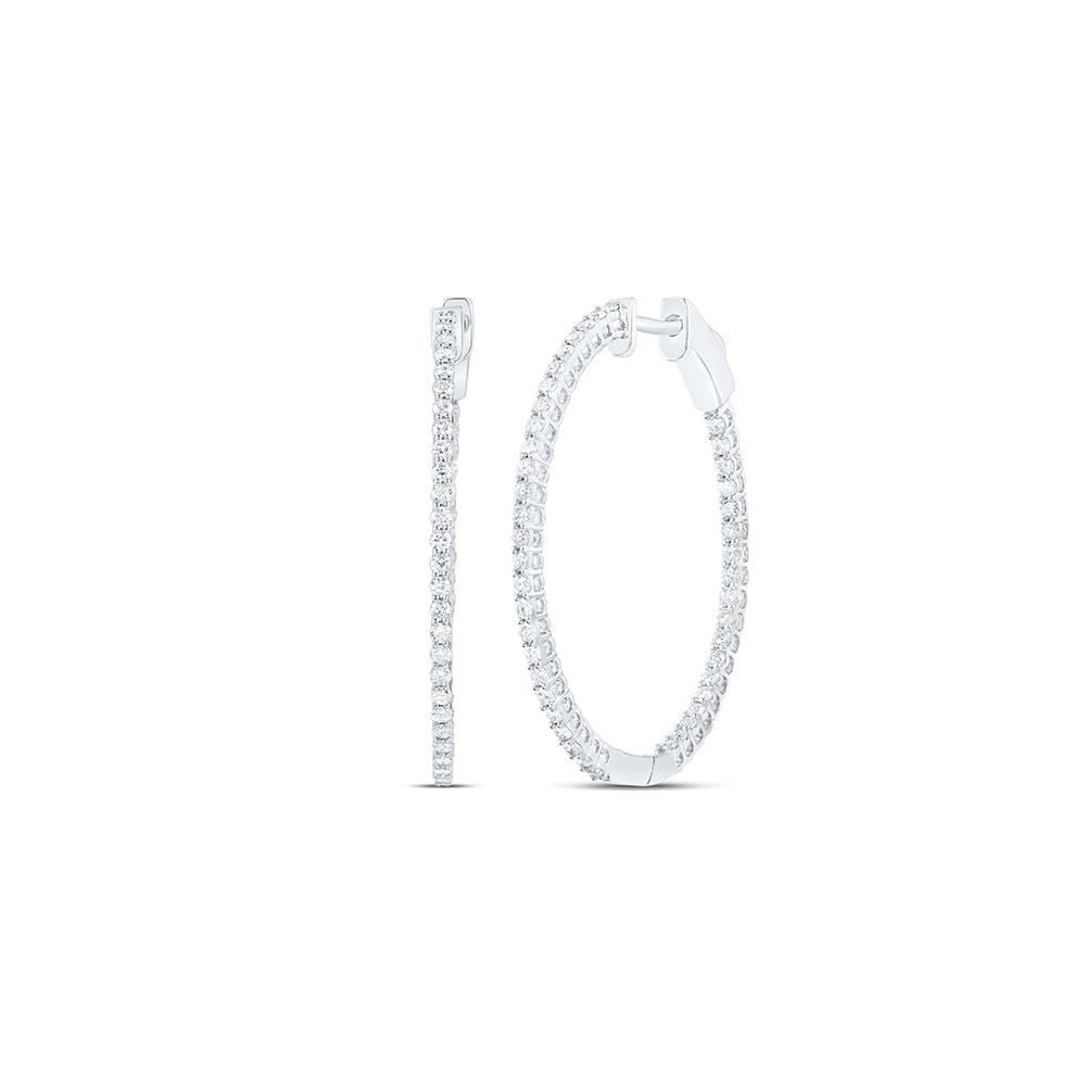 1CTW-DIA CN FASHION OVAL HOOPS EARRING