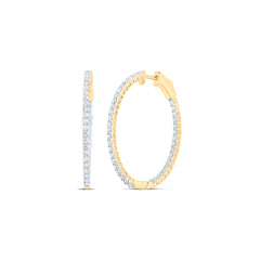 1 1/2CTW-DIA CN FASHION OVAL HOOPS EARRING