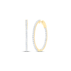 2CTW-DIA CN FASHION OVAL HOOPS EARRING