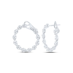 14K White Gold 1 5/8 CTW-Natural Diamond Fashion Earring 5.70 Gram