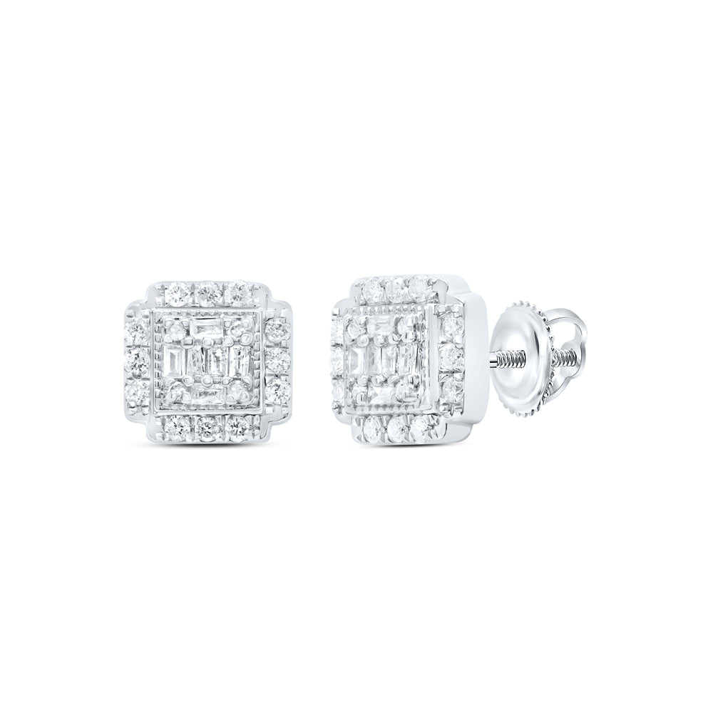 3/8CTW-DIA P1 GIFT SQUARE BAGUETTE EARRING