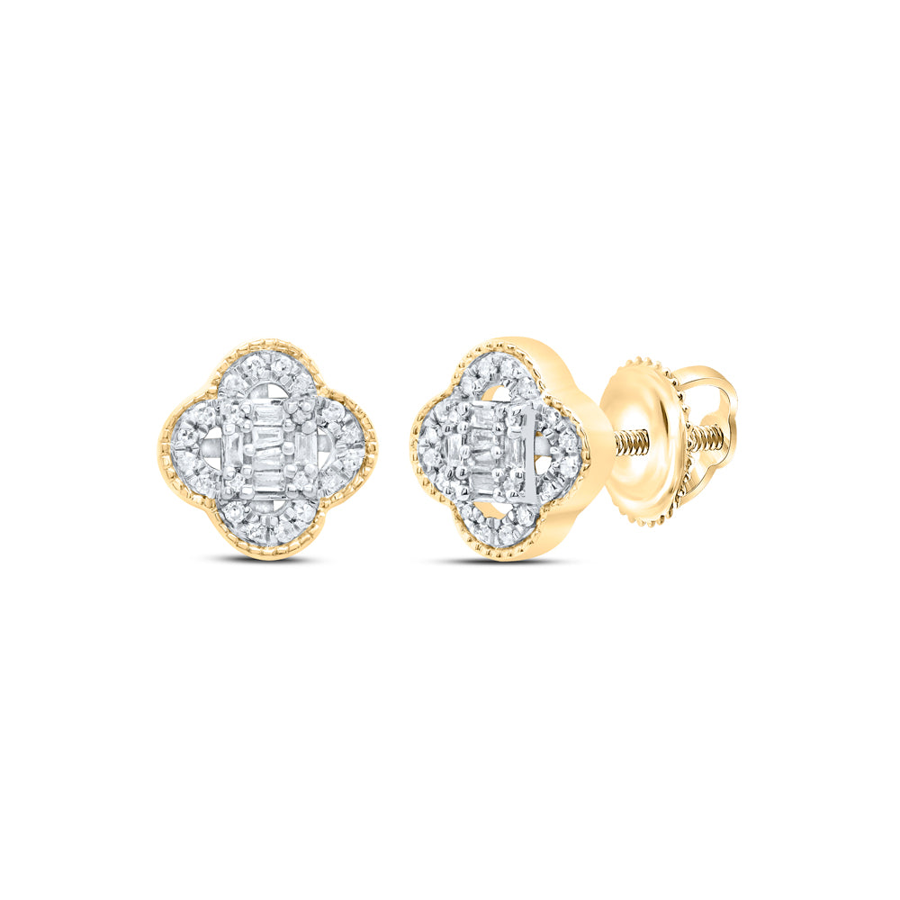 1/5CTW-DIA P1 GIFT CLOVER BAGUETTE EARRING