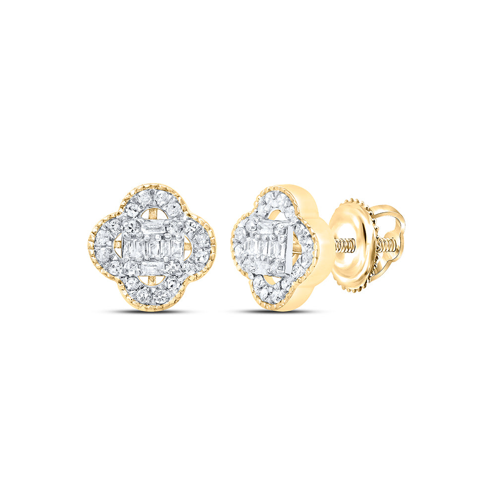3/8CTW-DIA P1 GIFT CLOVER BAGUETTE EARRING