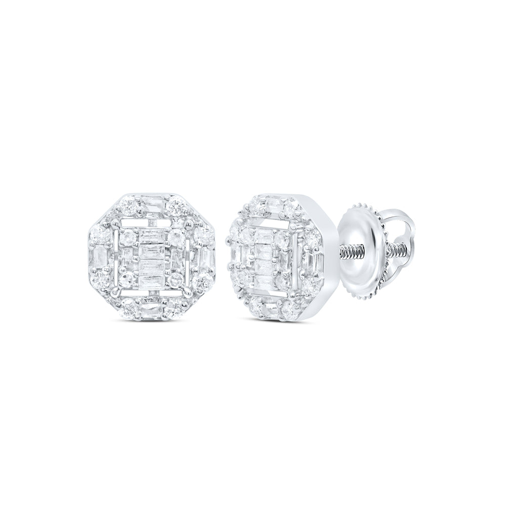 3/8CTW-DIA P1 GIFT OCTAGEN BAGUETTE EARRING
