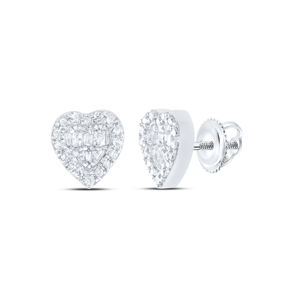 1/6CTW-DIA P1 GIFT HEART BAGUETTE EARRING