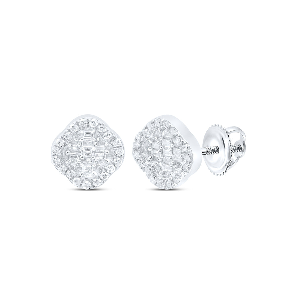 1/3CTW-DIA P1 GIFT CLOVER BAGUETTE EARRING