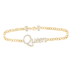 14k Gold 3/4 CTW-Natural Diamond "Queen" Fashion Bracelet (7 Inch ) Gram