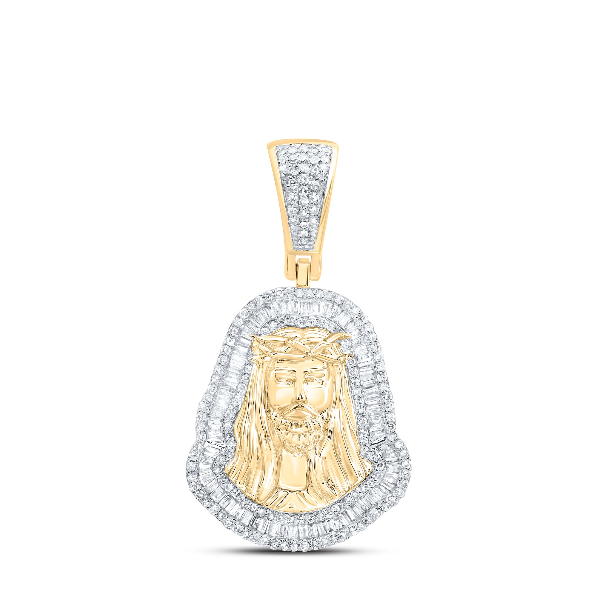 7/8CTW-DIA NK JESUS MENS CHARM