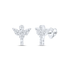 10K White Gold 1/5 CTW-Natural Diamond Gift Earring 1.42 Gram