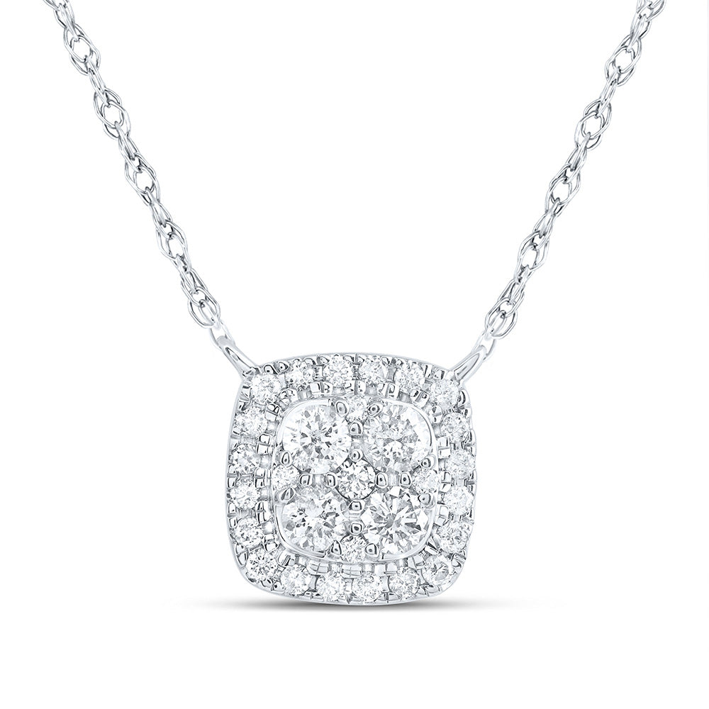 1/3CTW-DIA CN FASHION CUSHION NECKLACE (18 INCH)