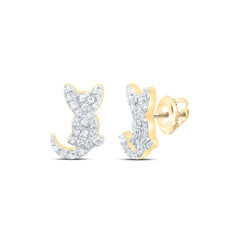 10K Yellow Gold 1/6 CTW-Natural Diamond Gift Earring 1.31 Gram