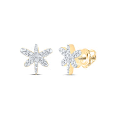 10K Yellow Gold 1/6 CTW-Natural Diamond Gift Earring 1.52 Gram