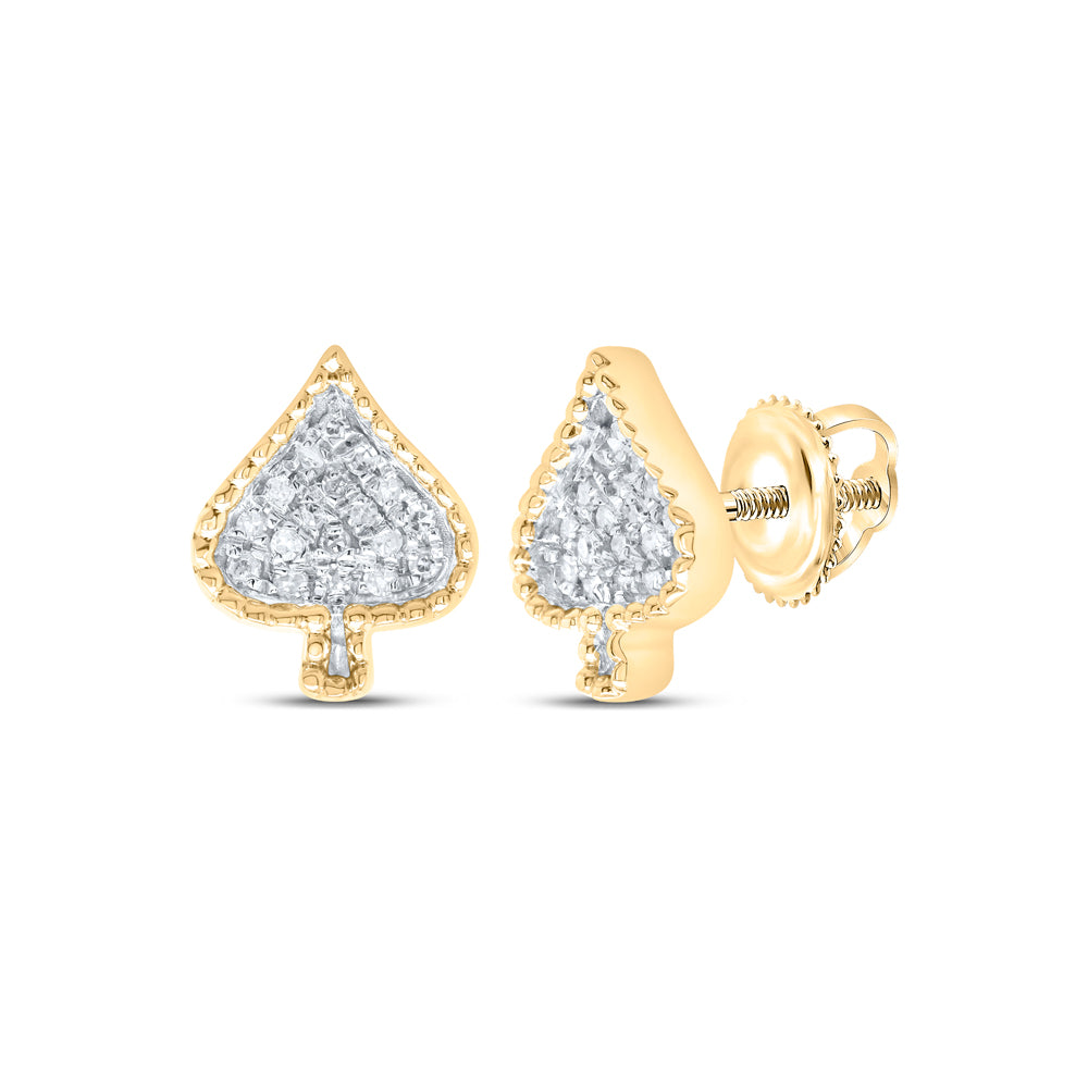 10K Yellow Gold 1/10 CTW-Natural Diamond Gift Earring 1.38 Gram