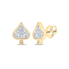 10K Yellow Gold 1/10 CTW-Natural Diamond Gift Earring 1.38 Gram