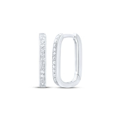10K White Gold 1/3 CTW-Natural Diamond Gift Hoops Huggies Earring 2.27 Gram