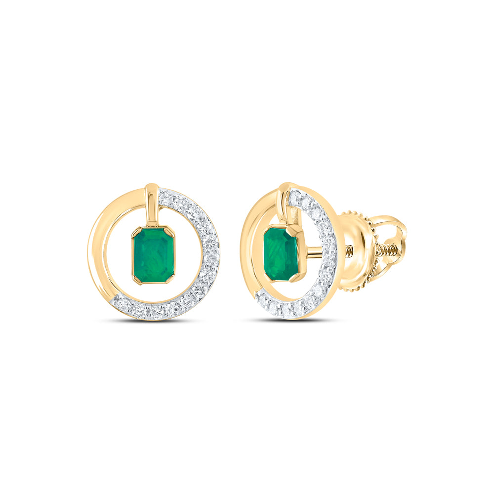1/6CTW-DIA CN 4X3MM EM-EM NAT GEM FASHION EARRING