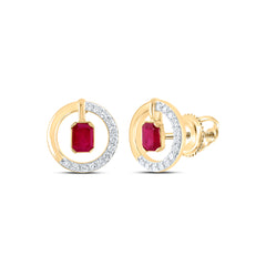 1/6CTW-DIA CN 4X3MM EM-RU NAT GEM FASHION EARRING