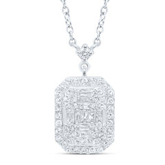 1/3CTW-DIA P1 GIFT EMERALD NECKLACE (18 INCH)