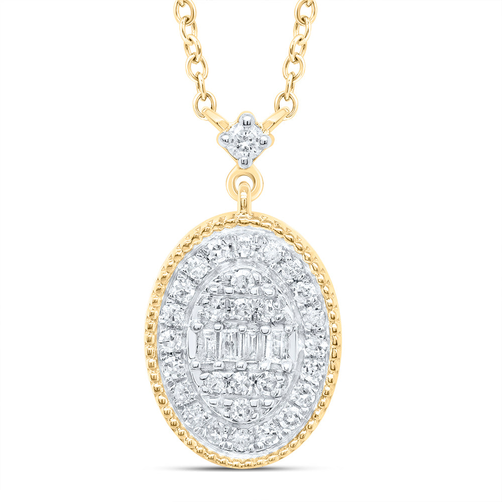 1/5CTW-DIA P1 GIFT OVAL NECKLACE (18 INCH)