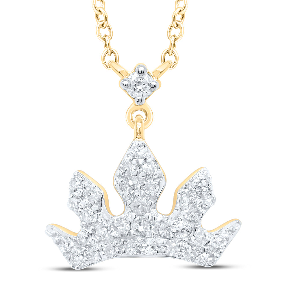 1/6CTW-DIA P1 GIFT CROWN NECKLACE (18 INCH)