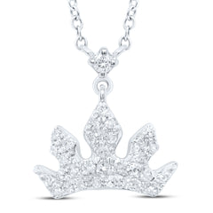 1/6CTW-DIA P1 GIFT CROWN NECKLACE (18 INCH)