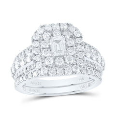 2 CTW-DIA ANA M 3/8CT-CEM DOUBLE HALO BRIDAL SET