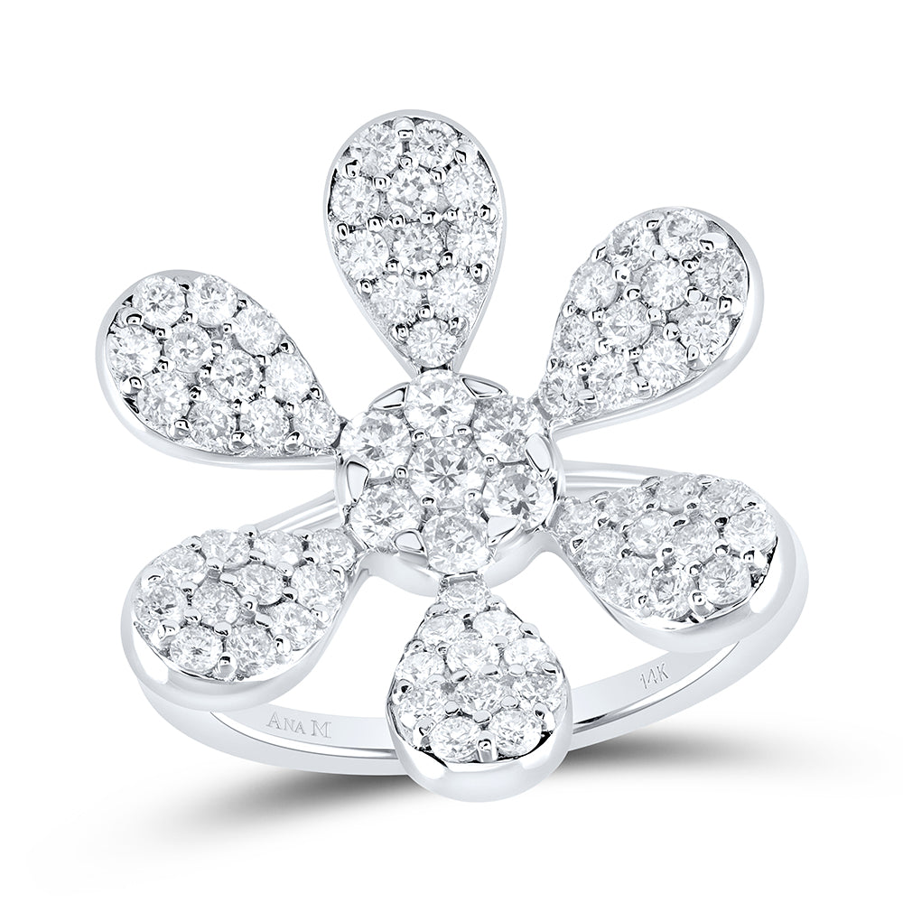 1 1/4CTW-DIA ANA M FLOWER FASHION RING