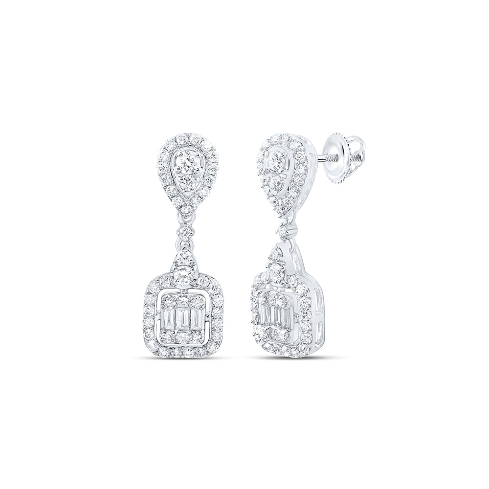 5/8CTW-DIA CN FASHION CUSHION BAGUETTE DANGLING EARRING