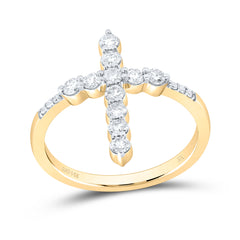 5/8CTW-DIA CN FASHION CROSS RING