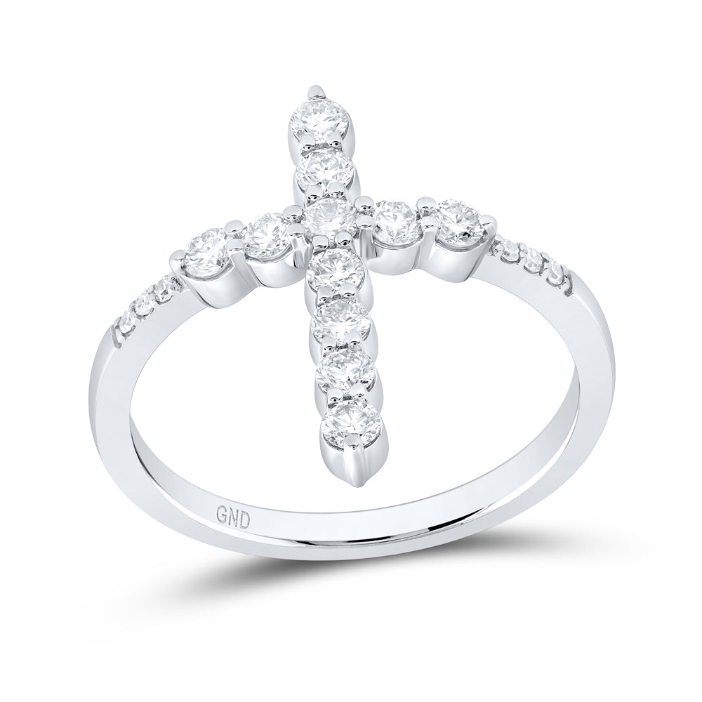 5/8CTW-DIA CN FASHION CROSS RING