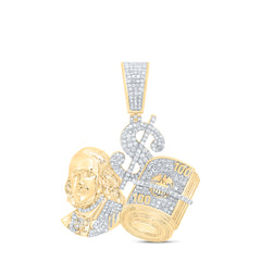1 1/3CTW-DIA NK BENJAMIN DOLLAR MENS CHARM