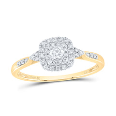 14k Gold 1/4 CTW-Natural Diamond Cushion Double Halo Engagement Ring Gram