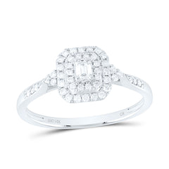 14k Gold 1/3 CTW-Natural Diamond Emerald Double Halo Engagement Ring Gram