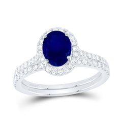 14k Gold 1/2 CTW-Natural Diamond 8X6MM Ov-Bs Natural Gemstone Single Halo Bridal Set Gram